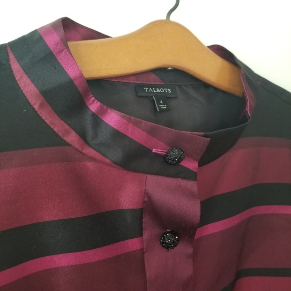 Talbots Striped Duponi Silk Top Size 4 - Picture 5 of 11